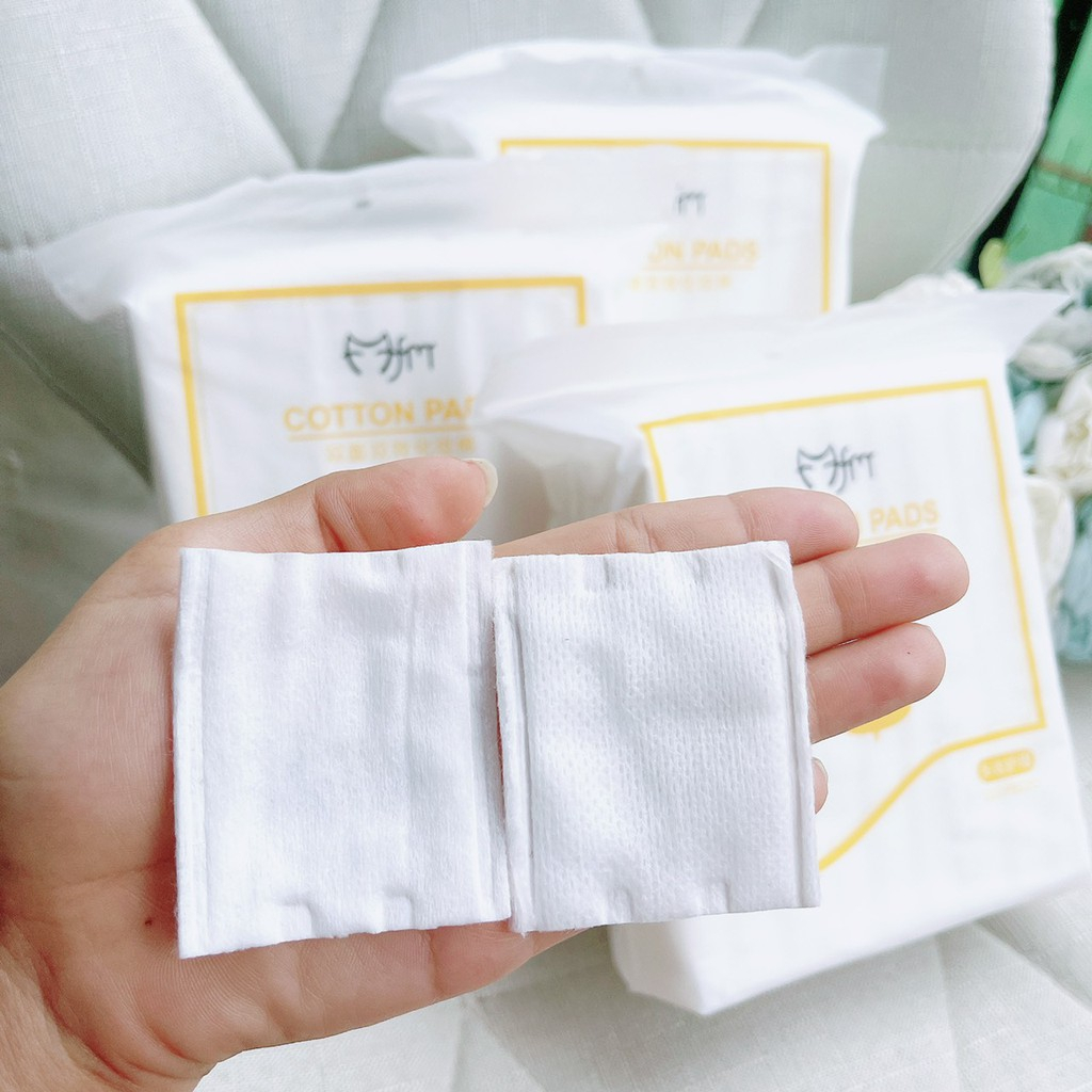 Bông Tẩy Trang COTTON PAD 222 miếng sợi bông tự nhiên 100% có gói 10 miếng dùng thử