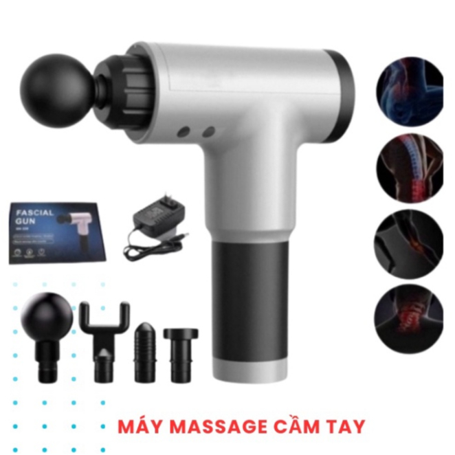 Máy massage cầm tay cổ vai gáy 4 đầu 6 chế độ, Máy đấm lưng rung mát xa giúp giãn cơ bắp đùi chân, đỡ mỏi toàn thân M8