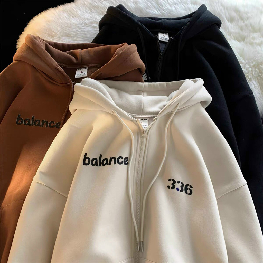 Áo Hoodie Zip Nỉ Ngoại balance - Áo Khoác Nỉ dây kéo nam nữ