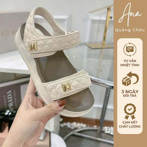 Sandal nữ tag H, dép quai hậu hàng QC fullbox kèm video quay thật Ana QC