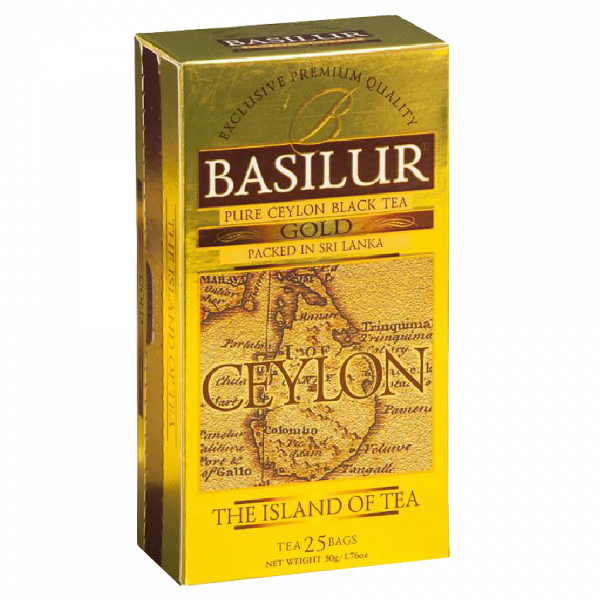[ Trà đen Ceylon Black Tea cao cấp hoàng gia Srilanka] Hộp giấy teabags 50gr Basilur ( 25 gói )