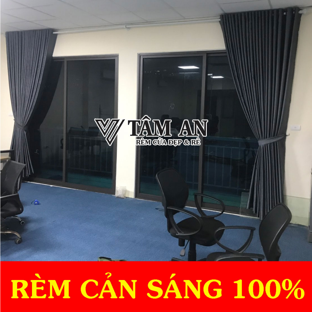Rèm Vải Màu Ghi Cản Sáng 100% , Cách Nhiệt Tốt - Rèm Cửa Tâm An