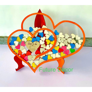 Khung thả tim lời chúc đám cưới nhiều kiểu dáng kèm tim