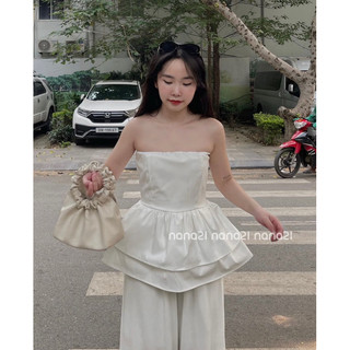 Áo quây trơn peplum chun lưng, Lipeo.store