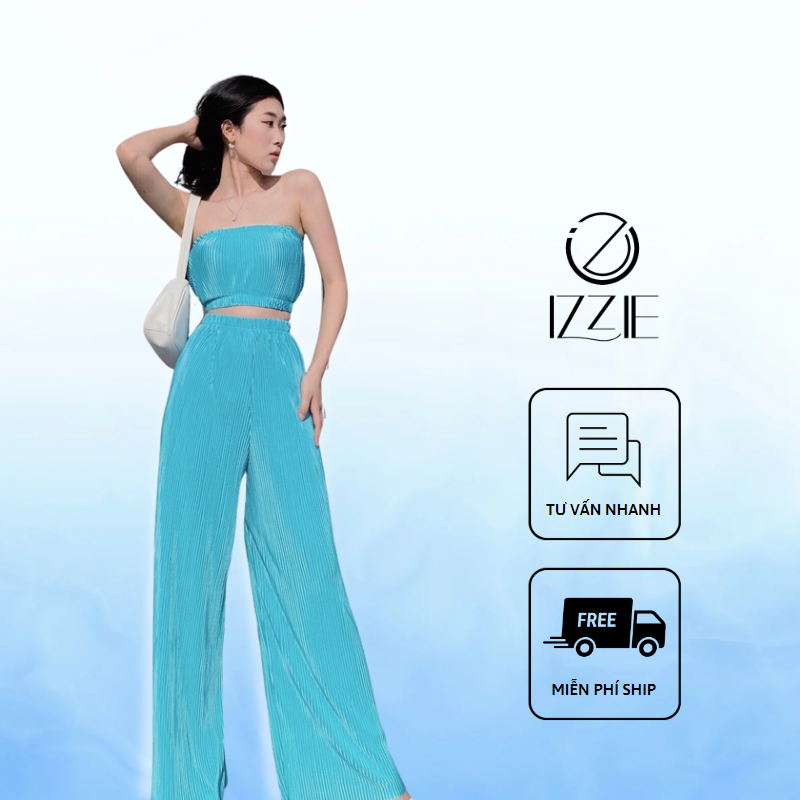 Set áo quây quần suông thun xếp ly IZZIE S090 quyến rũ sang trọng