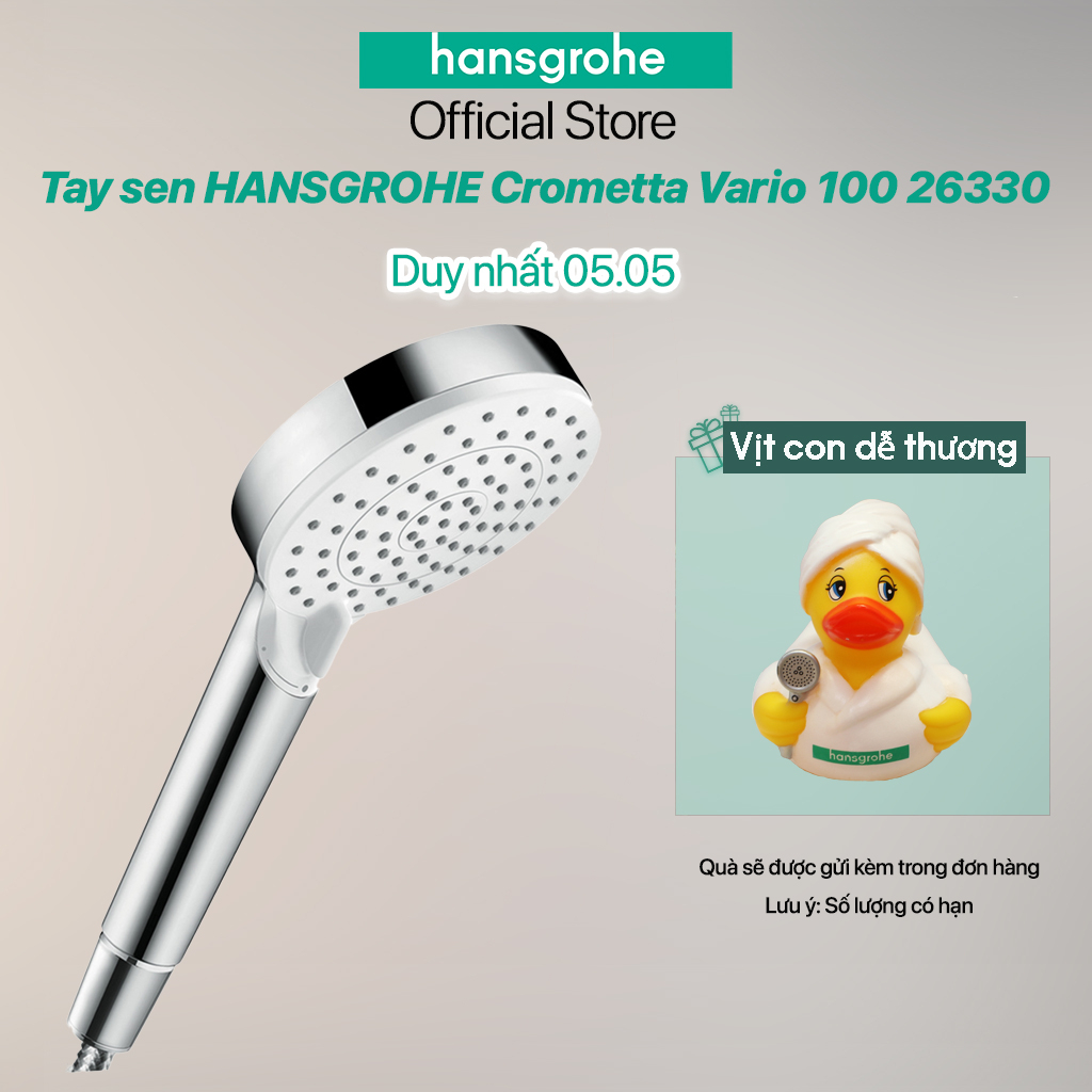 Vòi Hoa Sen Hansgrohe Lưới Lọc Sạch Bụi Bẩn Với 2 Chế Độ Phun Mưa Massage, Bảo Hành 5 Năm Dễ Dàng Lắp Đặt 26330