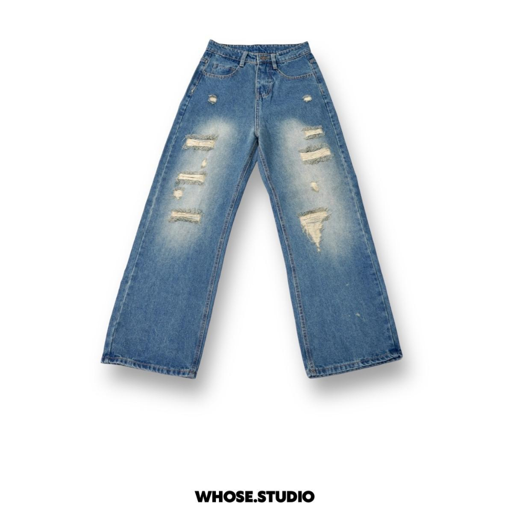 BLUE TORN WASH - Quần jeans xanh rách 1013