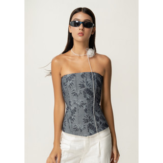 Áo corset denim nữ Multiflower Corset - oula studios