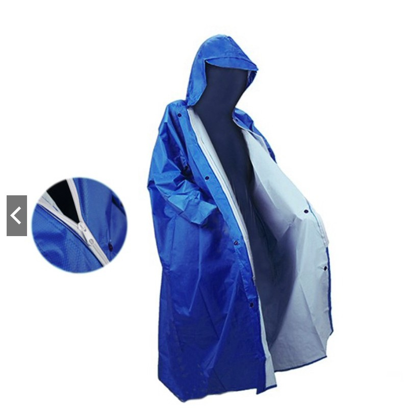 Áo Mưa Người Lớn Dây Kéo Trước Da Cá  Vải Dù Vân Tổ Ong  Siêu Bền, Chống Thấm Cao Cấp