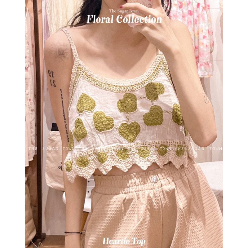 Áo hai dây vải thô Heartie Top SugarTown