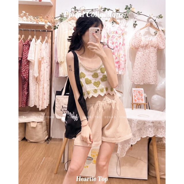 Áo hai dây vải thô Heartie Top SugarTown