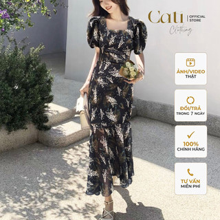 Đầm maxi hoa đuôi cá 2 màu a2212
