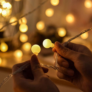 Dây Đèn Led Cherry Ball 50 Bóng Dùng Pin AA