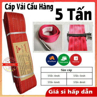 [ 5 tấn ] Dây cáp vải cẩu hàng, dây đai cẩu hàng - bản 126mm - hệ số 5:1 ( nhiều kích thước )