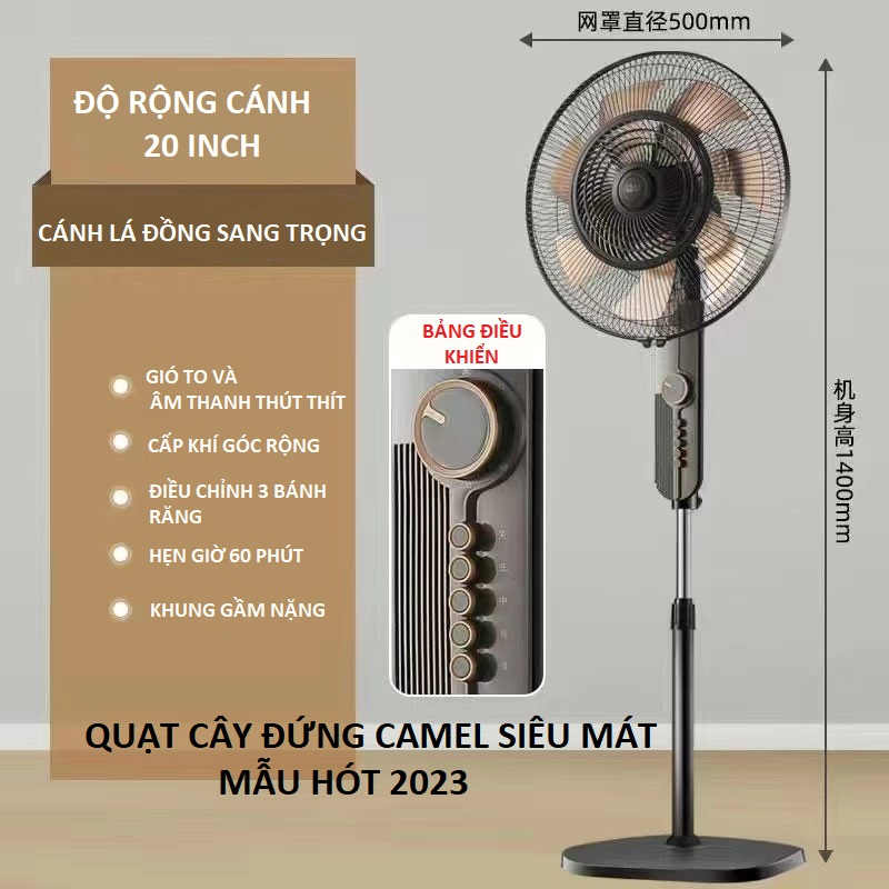 QUẠT CÂY CHÍNH HÃNGCAMEL/ KAISA VILLA 3 CÁNH-Bảo Hành 12 Tháng