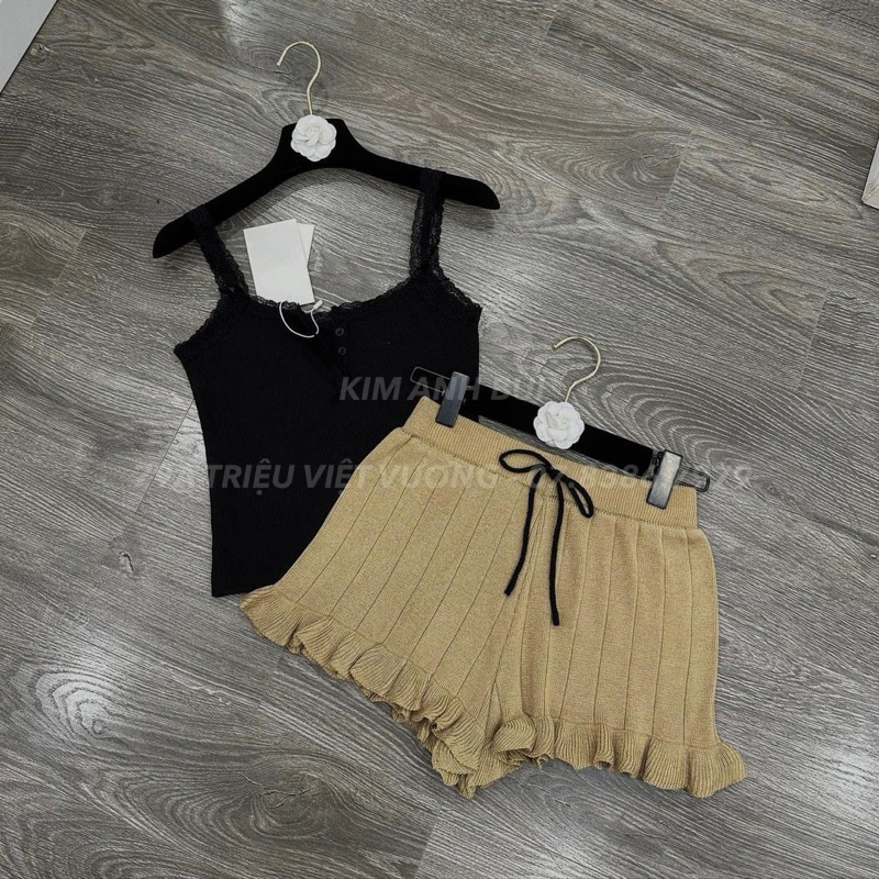 Quần thun gân viền bèo siêu xinh❤️