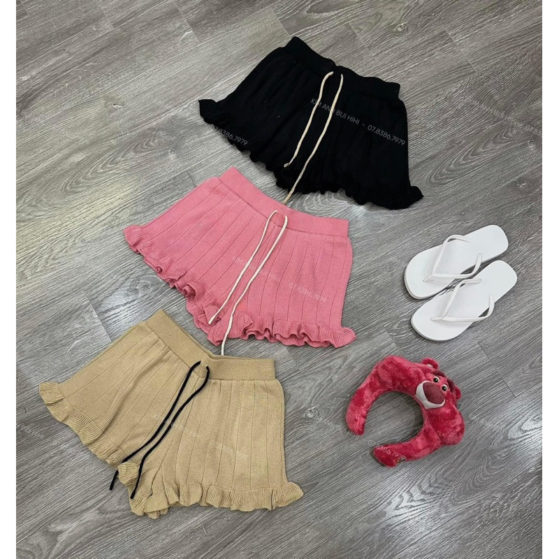 Quần thun gân viền bèo siêu xinh❤️