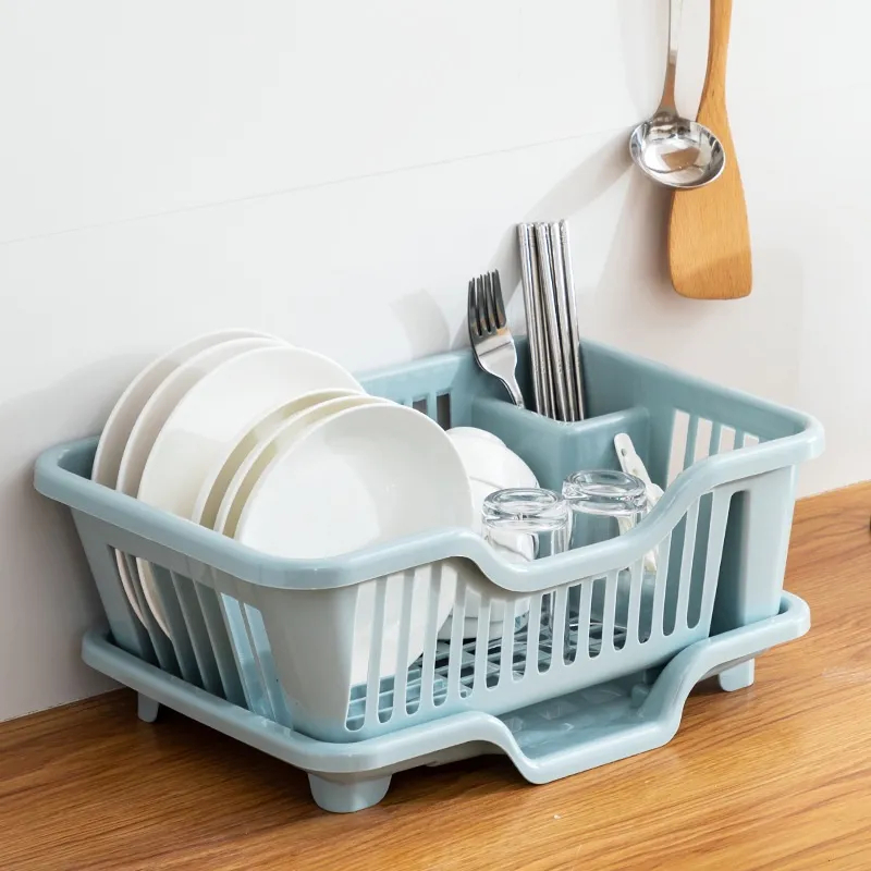 Rổ úp Bát Có Khay Hứng Thoát Nước Kèm Ống Cắm Đũa Loại To, Khay Úp Bát Dĩa Cao Cấp Tiện Lợi