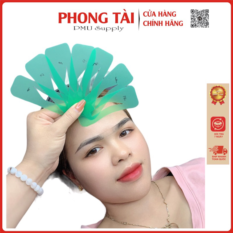 Khuôn vẽ mày màu xanh màu hồng 5- 7 dáng siêu đẹp