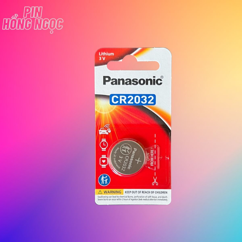 Vỉ 1 Viên Pin CR2032 Lithium 3V Panasonic Cao Cấp Made In Indonesia chính hãng