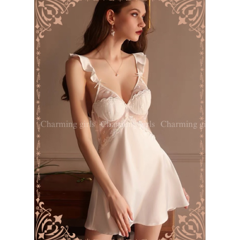 (VIDEO&ẢNH THẬT)Váy lụa hai dây cánh tiên phối lưới vỏ sò phối lưới có MÚT ngực cao cấp- MSP: SP918 | BigBuy360 - bigbuy360.vn