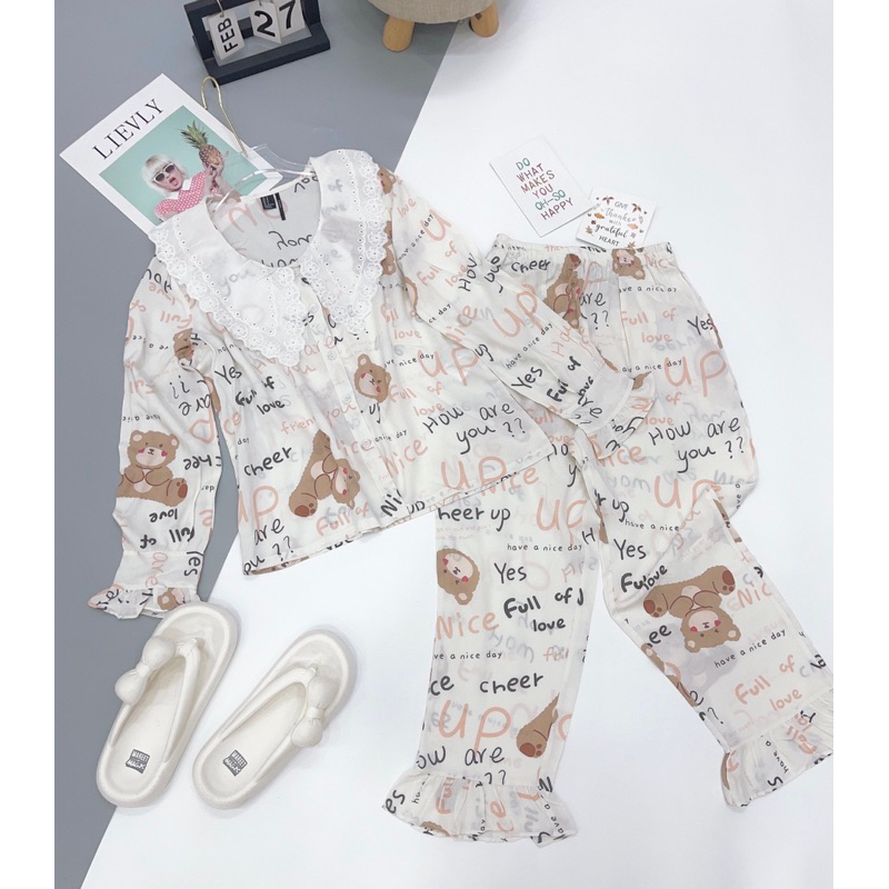 Bộ đồ Tole - đồ lanh tay dài quần 9 tấc hàng thiết kế F21 VNXK