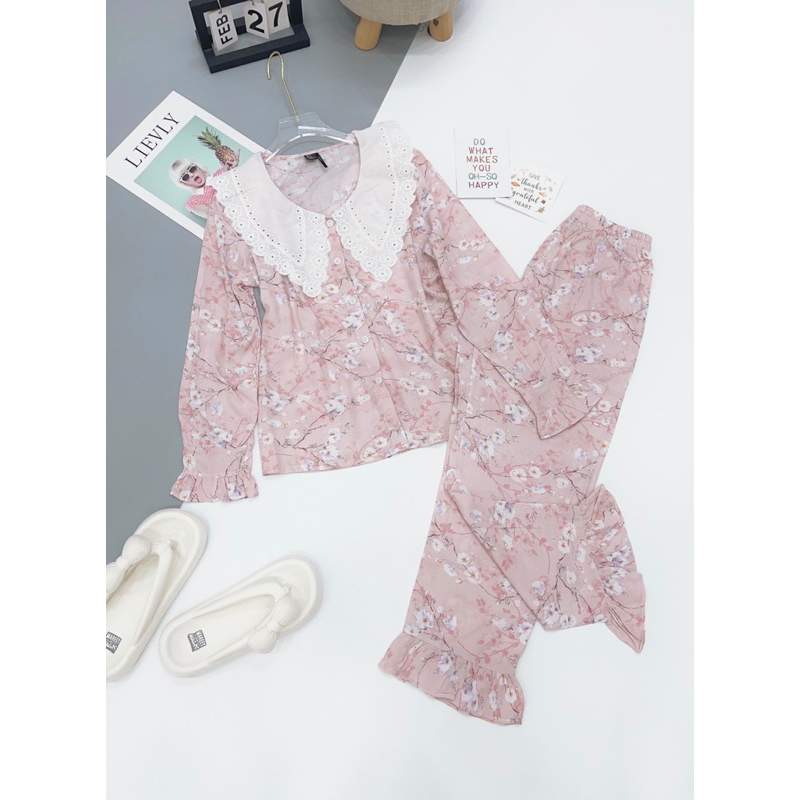 Bộ đồ Tole - đồ lanh tay dài quần 9 tấc hàng thiết kế F21 VNXK