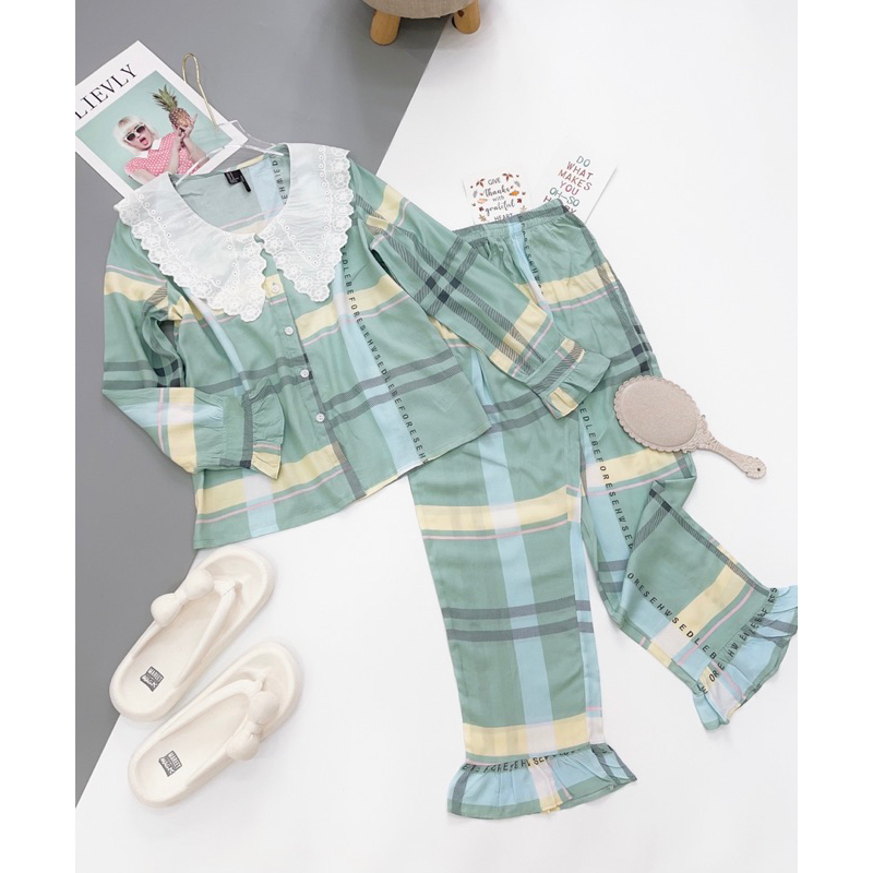 Bộ đồ Tole - đồ lanh tay dài quần 9 tấc hàng thiết kế F21 VNXK