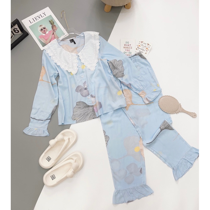 Bộ đồ Tole - đồ lanh tay dài quần 9 tấc hàng thiết kế F21 VNXK