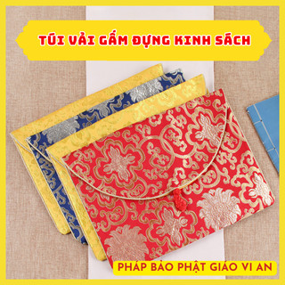 Túi vải gấm đựng kinh sách A4 phong cách Phật Giáo trang trọng