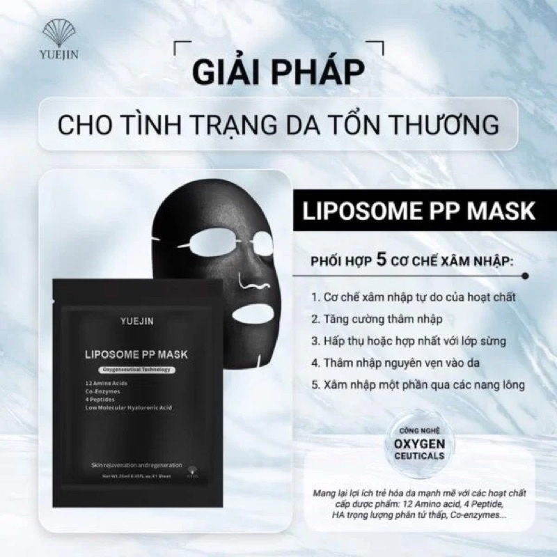 Yuejin Liposome PP Mask - Mặt nạ siêu phục hồi, cấp ẩm và tái sinh đa tầng làn da