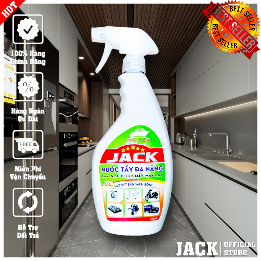 Tẩy Dầu Mỡ Nhà Bếp Đa Năng Jack 650ml Siêu Sạch