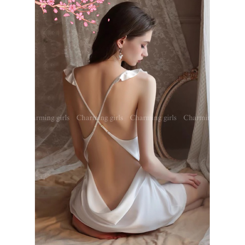 (VIDEO&ẢNH THẬT)Váy lụa hai dây cánh tiên phối lưới vỏ sò phối lưới có MÚT ngực cao cấp- MSP: SP918 | BigBuy360 - bigbuy360.vn