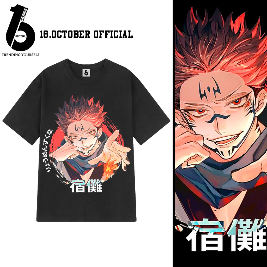 Áo Jujutsu Kaisen, Áo Anime in hình Sukuna, Gojo Satoru mẫu mới siêu đẹp, chất vải cotton co giãn 4 chiều