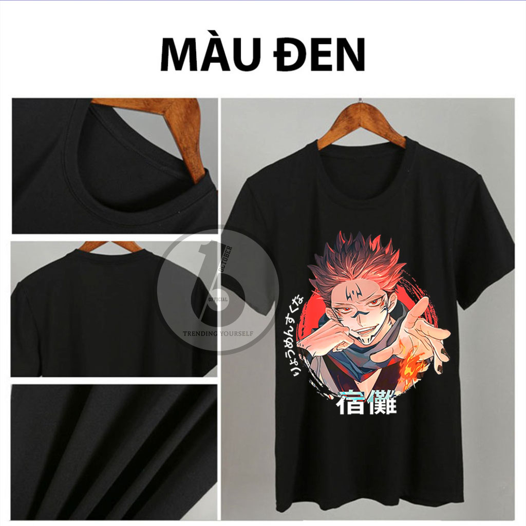 Áo Jujutsu Kaisen, Áo Anime in hình Sukuna, Gojo Satoru mẫu mới siêu đẹp, chất vải cotton co giãn 4 chiều