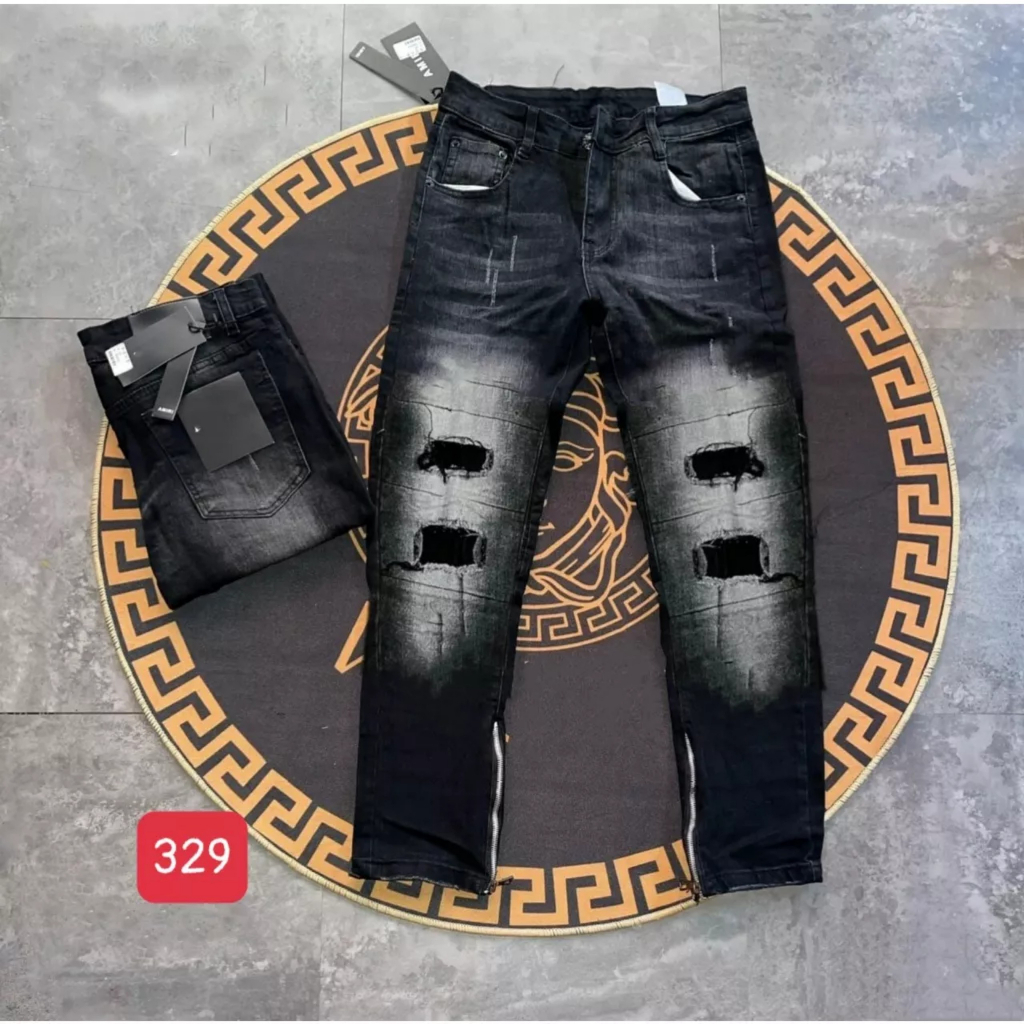 Quần jean nam loang quần bò nam rách khoá gối | BigBuy360 - bigbuy360.vn