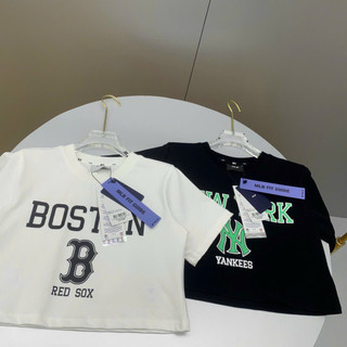 Áo croptop ny mlb hàng xuất dư 2 màu đen trắng