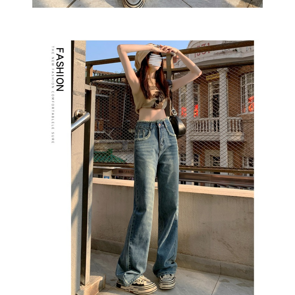Quần Jean Nữ Ống Rộng Cạp Cao Lưng Tua Chất Vải Quảng Châu Quần Jean Nữ Cao Cấp Thương Hiệu Mirata | BigBuy360 - bigbuy360.vn