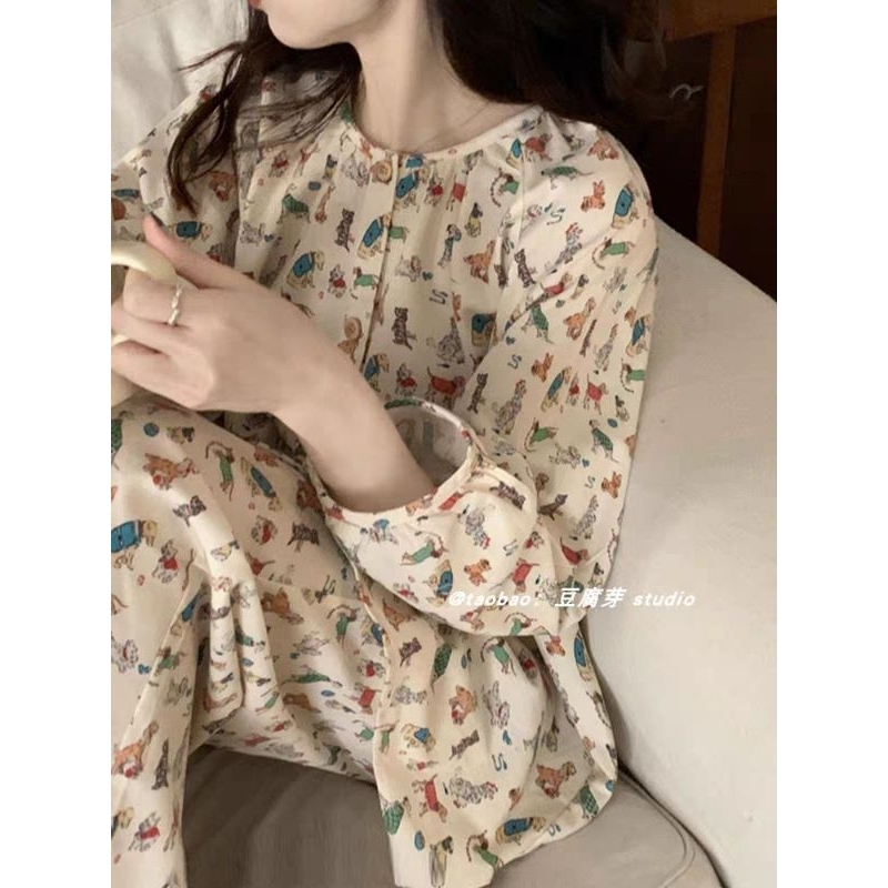 (ORDER) Bộ Đồ Ngủ Nữ Dài Tay Phong Cách Bánh Bèo Tiểu Thư