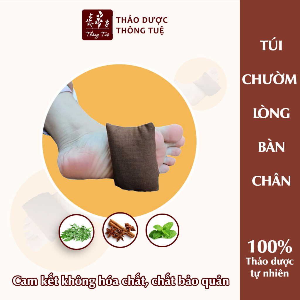 Túi chườm thảo dược chườm lòng bàn chân thông huyệt, giảm tê bì (1 cặp)