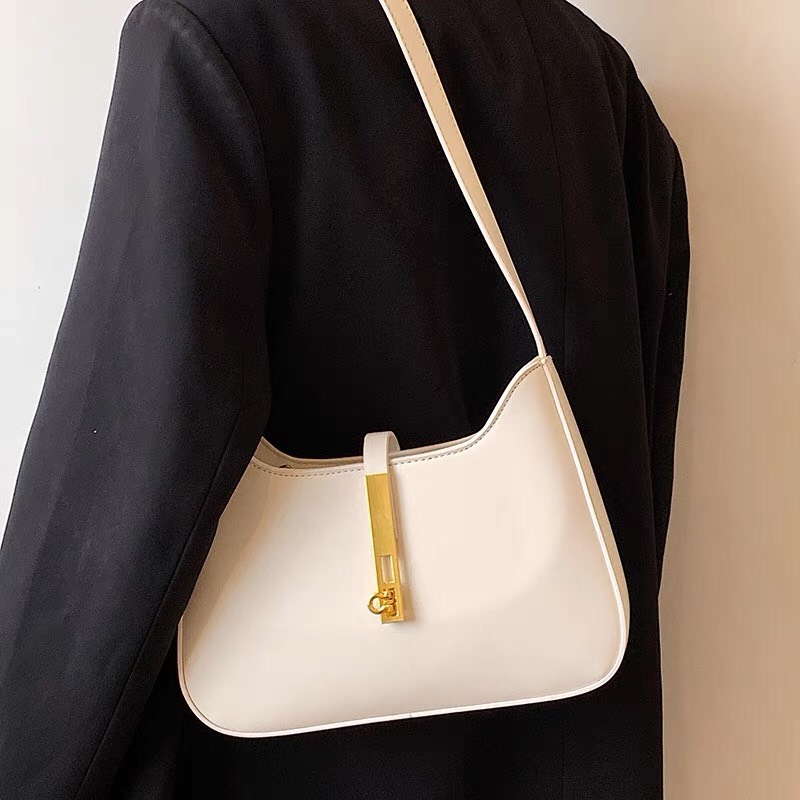 Túi xách nữ đeo vai kẹp nách Ceelyn chất da cao cấp phối khoá vuông thiết kế phù hợp đi làm đi chơi size 22 DT107