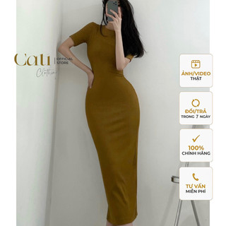Đầm body thun tăm dáng dài nhiều màu 2040