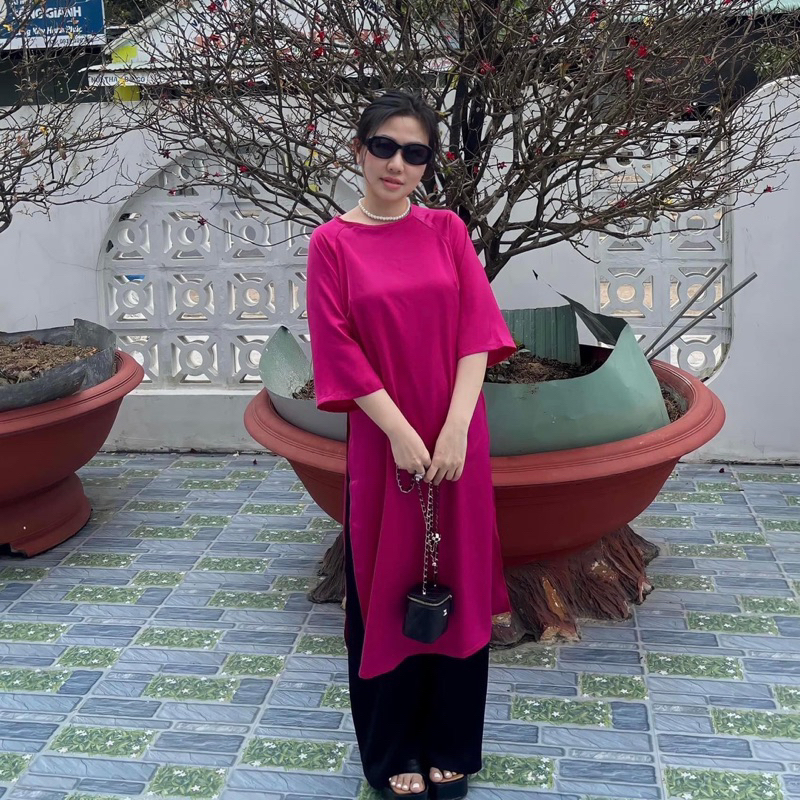 Set Áo Dài Cách Tân Cho Mẹ và Bé Gái Tặng Kèm Bờm Chất Liệu Lụa Ngọc Trai Cao Cấp - CHICKBONGBABY