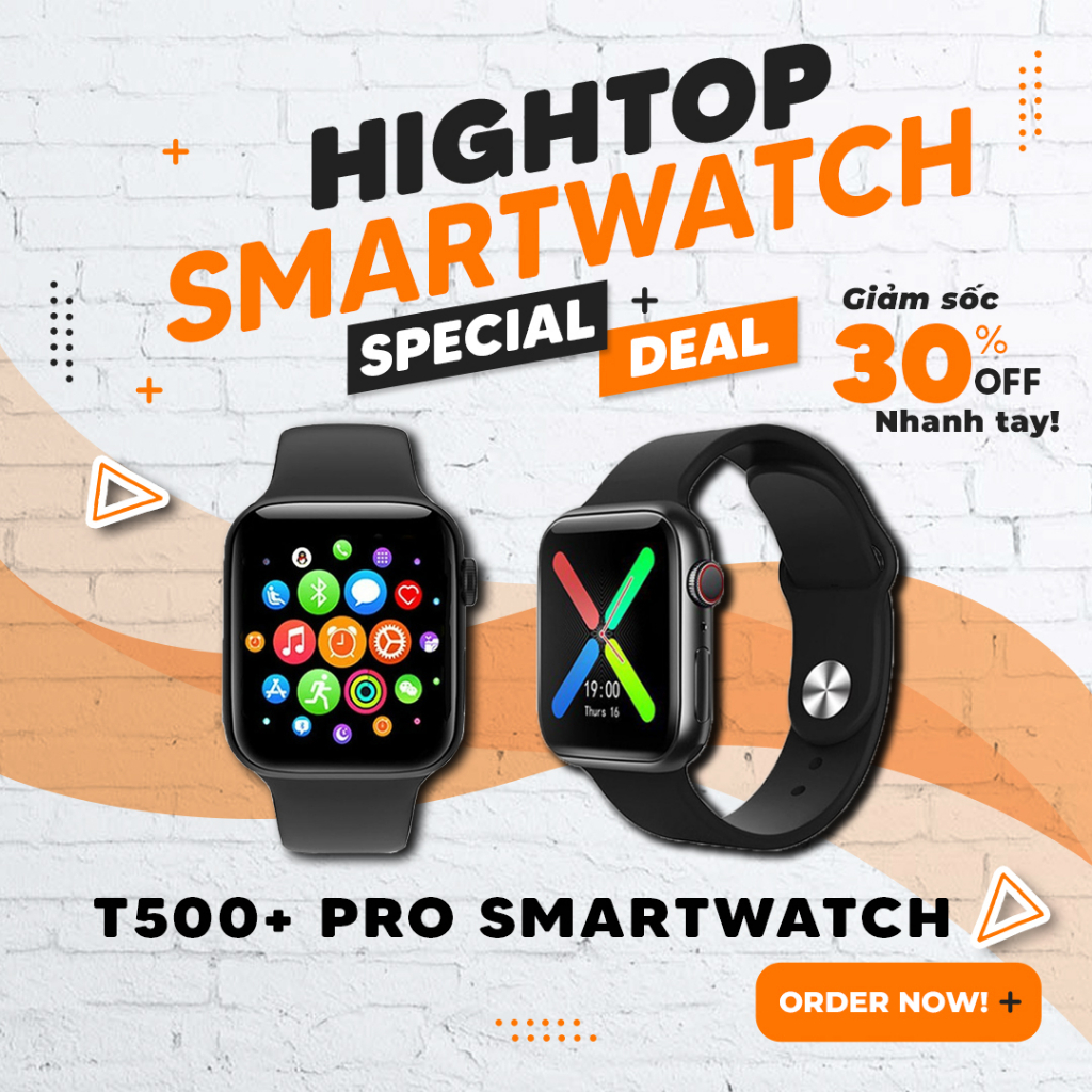 Đồng Hồ Thông Minh T500+ Pro, hỗ trợ sạc không dây, chống nước, theo dõi sức khỏe, gọi điện, chơi game