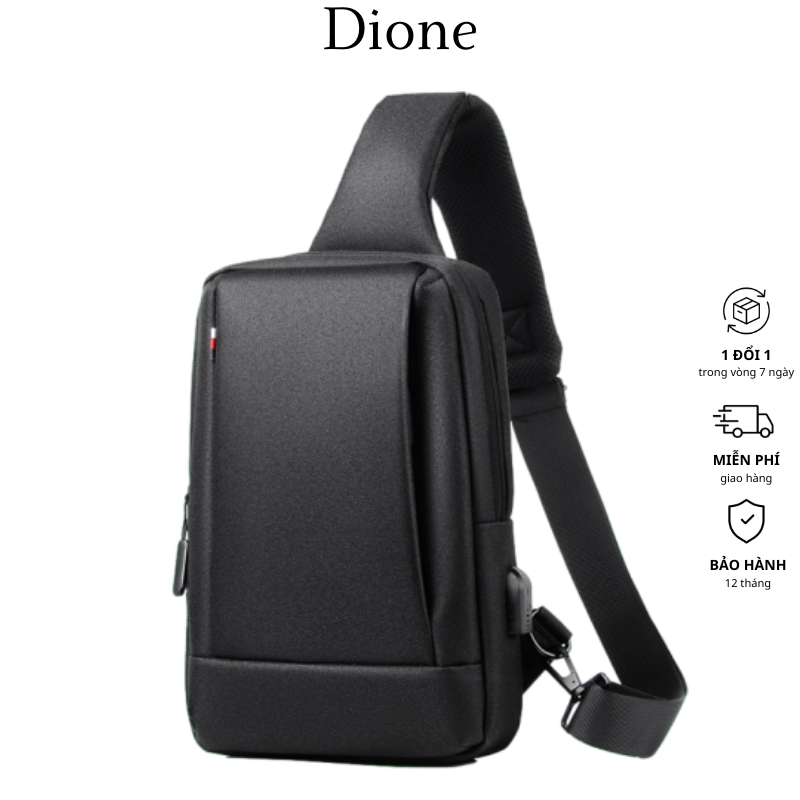 Túi đeo chéo đựng ipad laptop có kết nối cổng sạc chất liệu vải chống nước -Dione Official Store