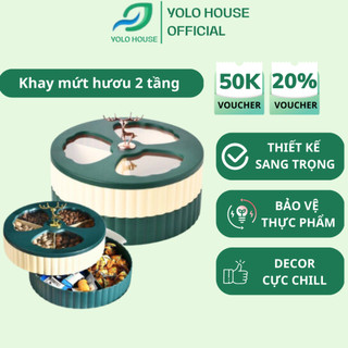 Khay mứt 2 tầng hình hươu vàng cao cấp - Hộp Đựng Bánh Kẹo, Mứt Mẫu Mới Phong Cách Châu Âu