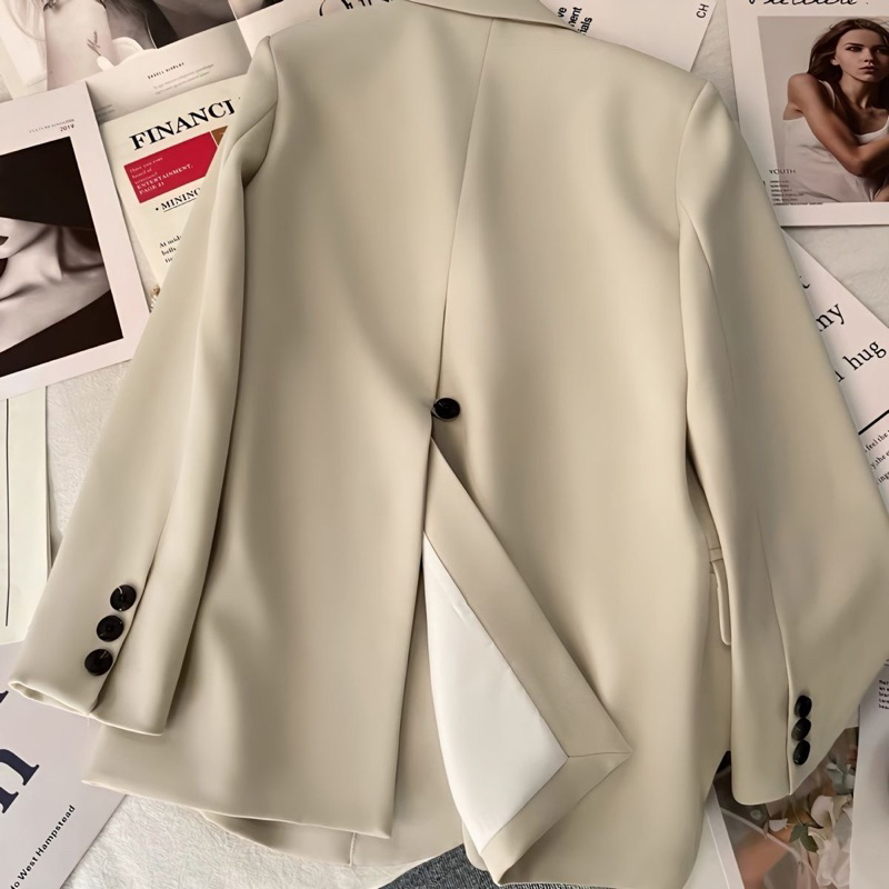 ÁO KHOÁC VEST BLAZER XẺ VẠT CÓ ĐÊM VAI SẴN