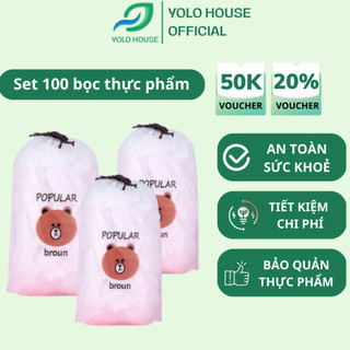[SET 100c] Set 100 màng bọc thực phẩm có túi đựng hình gấu, màng bọc thực phẩm thiết kế mới tiện lợi