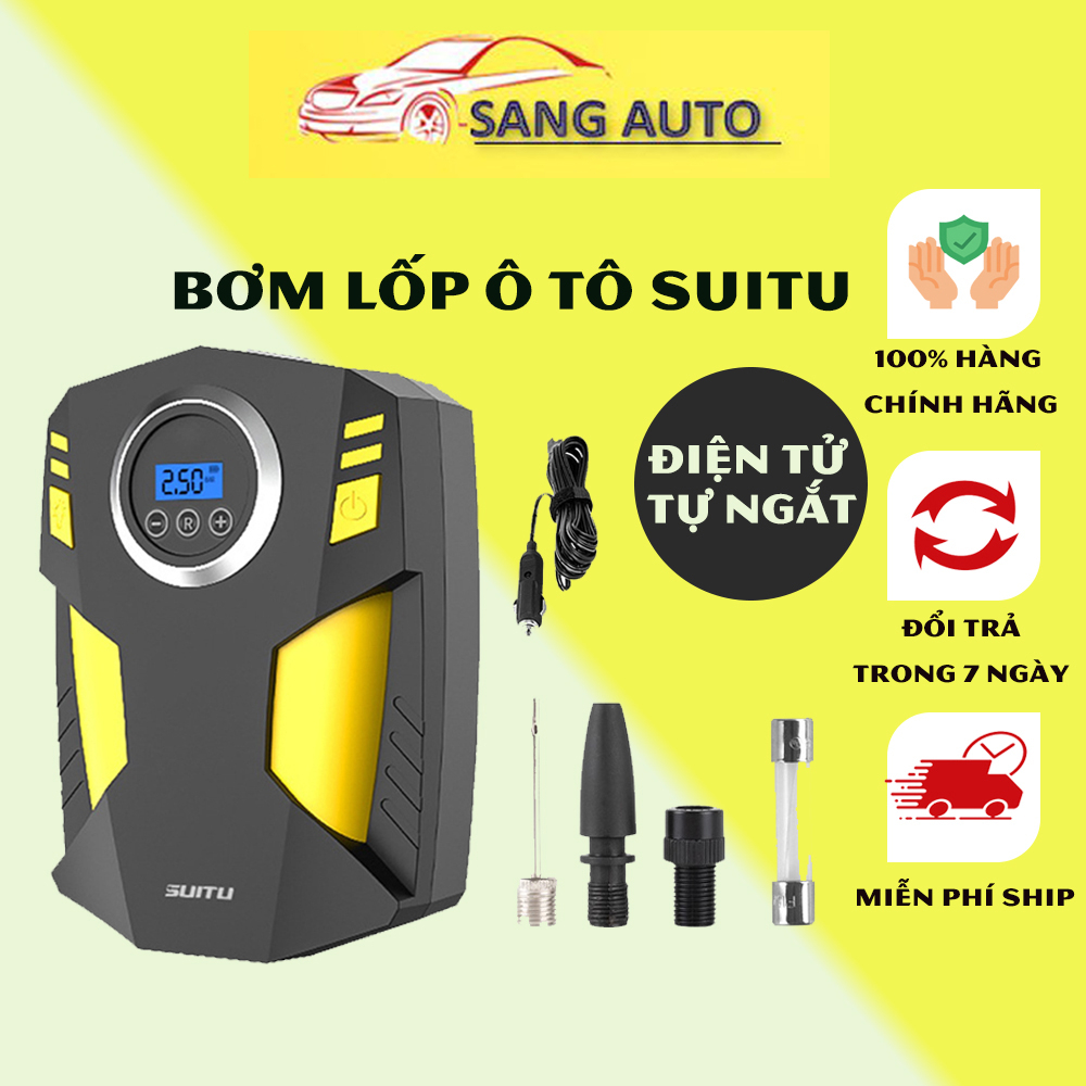 Bơm Lốp Ô Tô, Xe Hơi Điện Tử Tự Ngắt - Bảo Hành 12 Tháng, Đổi Trả 7 Ngày