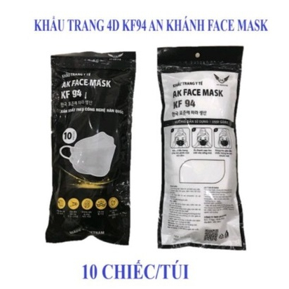 SET MỘT GÓI 10 CHIẾC KHẨU TRANG KHÁNG KHUẨN AK MASK 5D KF94 DÁNG ĐẸP ÔM SÁT MẶT